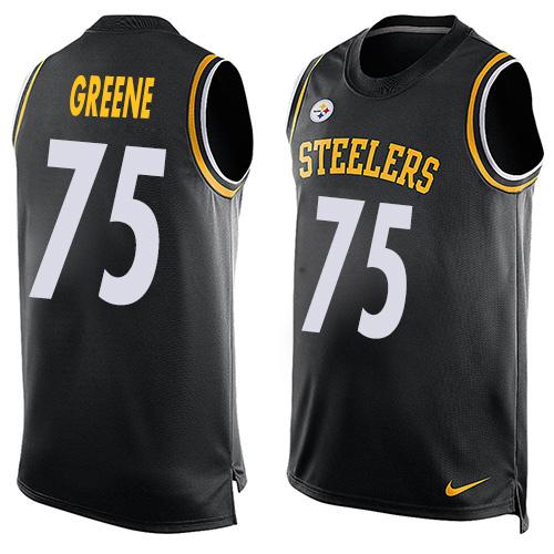  Steelers #75 Joe Greene Black Team Color Men's Stitched NFL Limited Tank Top Jersey